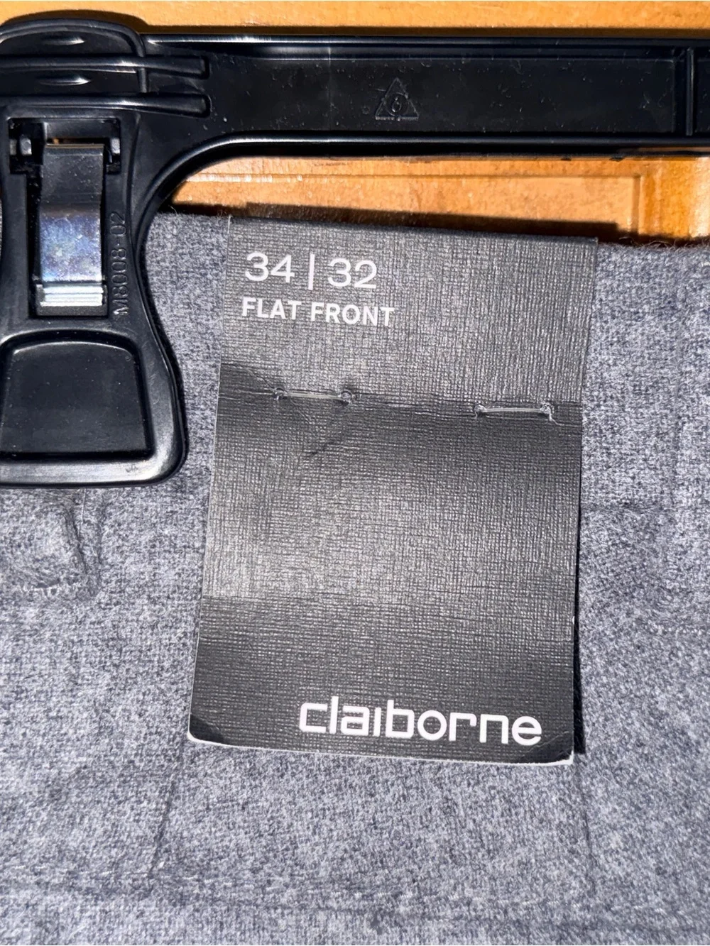 NWT Claiborne Men's Charcoal Heather Wool Blend Cargo Dress Pants-34”x32”